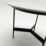 Tavolino rotondo da salotto moderno in quarzite e ferro Black Living Small 50 cm - OrchideaMilano1981