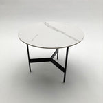 Tavolino rotondo da salotto moderno in quarzite e ferro Black Living Small 50 cm - OrchideaMilano1981