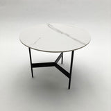 Tavolino rotondo da salotto moderno in quarzite e ferro Black Living Small 50 cm - OrchideaMilano1981