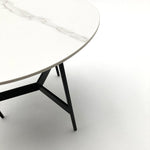 Tavolino rotondo da salotto moderno in quarzite e ferro Black Living Small 50 cm - OrchideaMilano1981