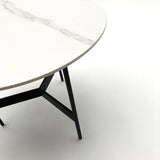 Tavolino rotondo da salotto moderno in quarzite e ferro Black Living Small 50 cm - OrchideaMilano1981