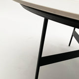 Tavolino rotondo da salotto moderno in quarzite e ferro Black Living Big 78 cm - OrchideaMilano1981