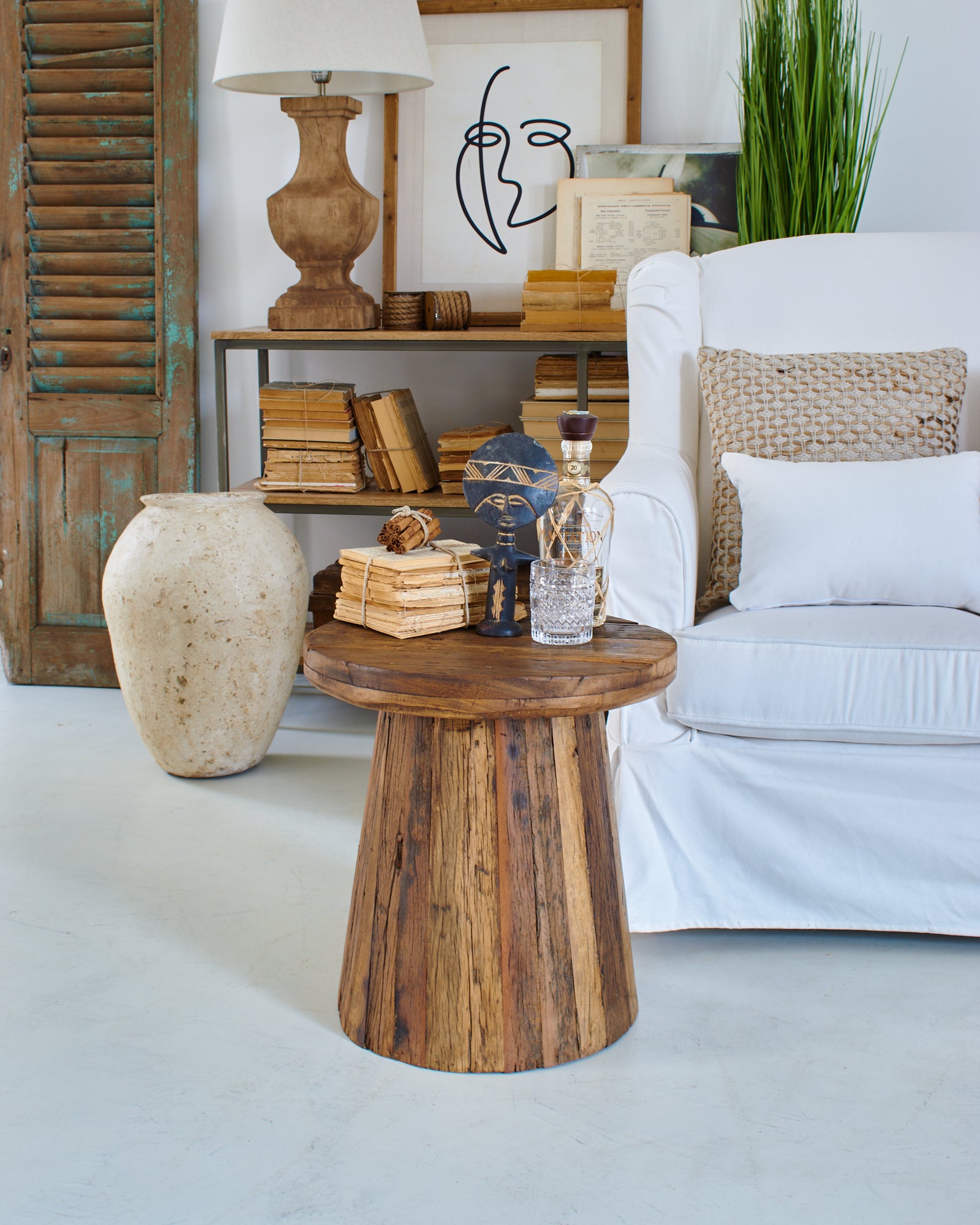 Tavolino rotondo moderno in legno Raw Small 46 cm - OrchideaMilano1981