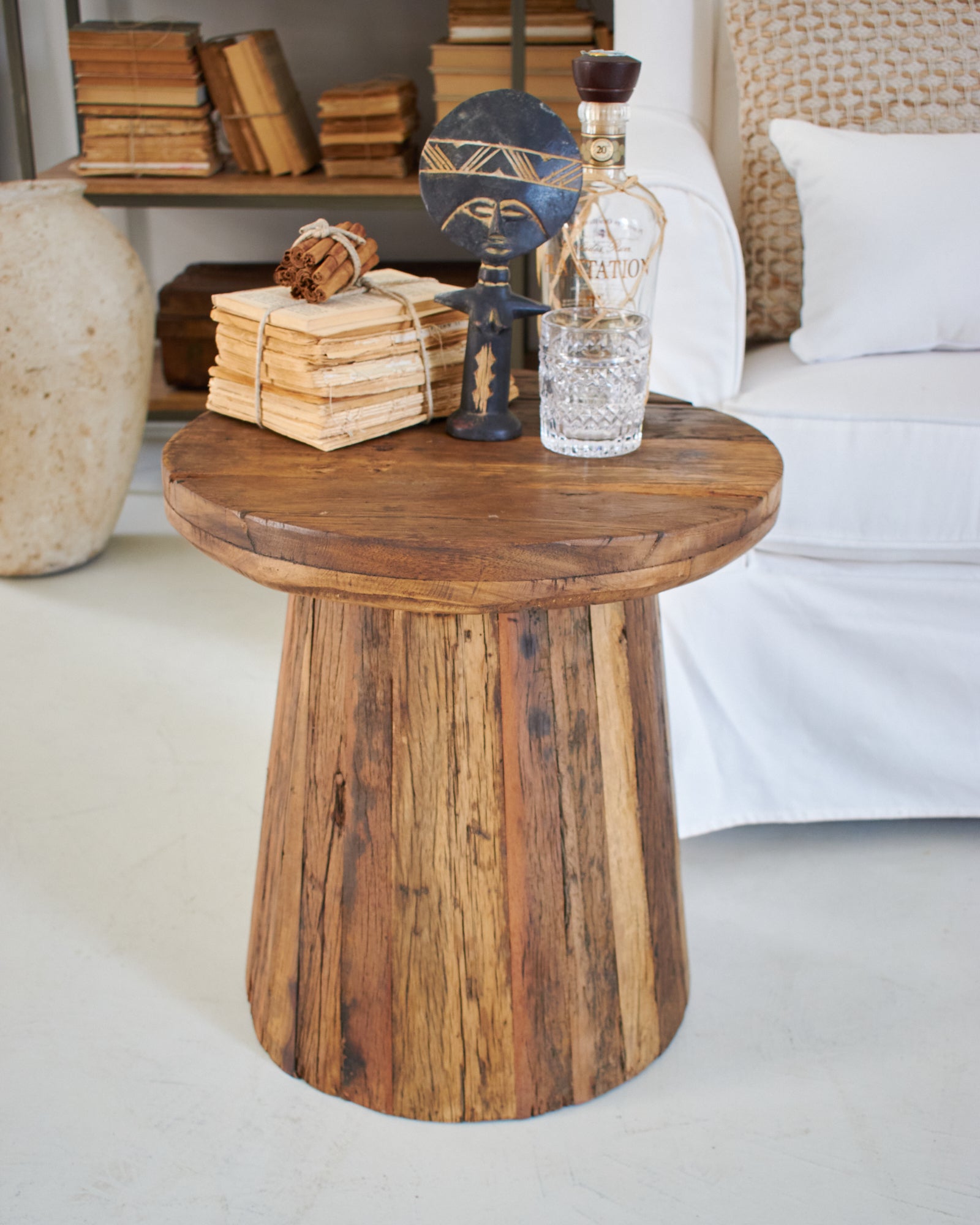 Tavolino rotondo moderno in legno Raw Small 46 cm - OrchideaMilano1981
