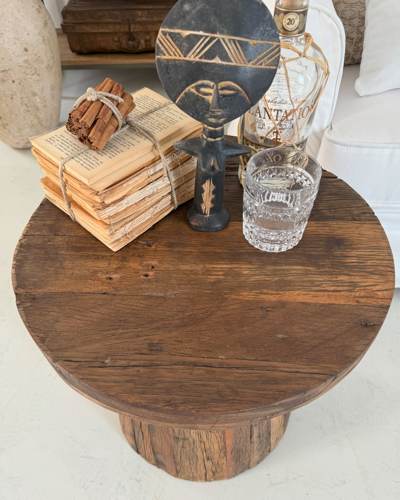 Tavolino rotondo moderno in legno Raw Small 46 cm - OrchideaMilano1981