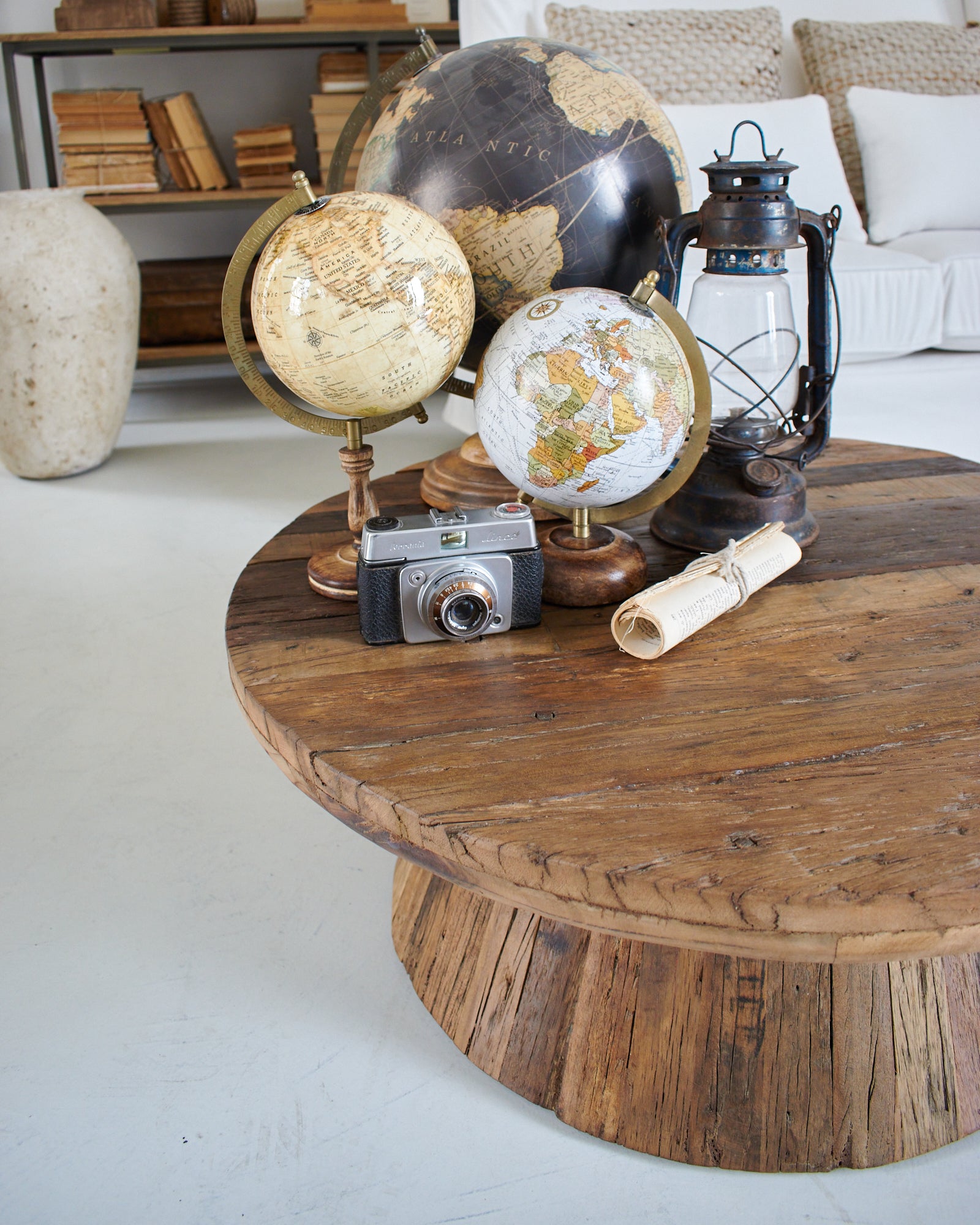 Tavolino rotondo moderno in legno Raw Big 80 cm - OrchideaMilano1981