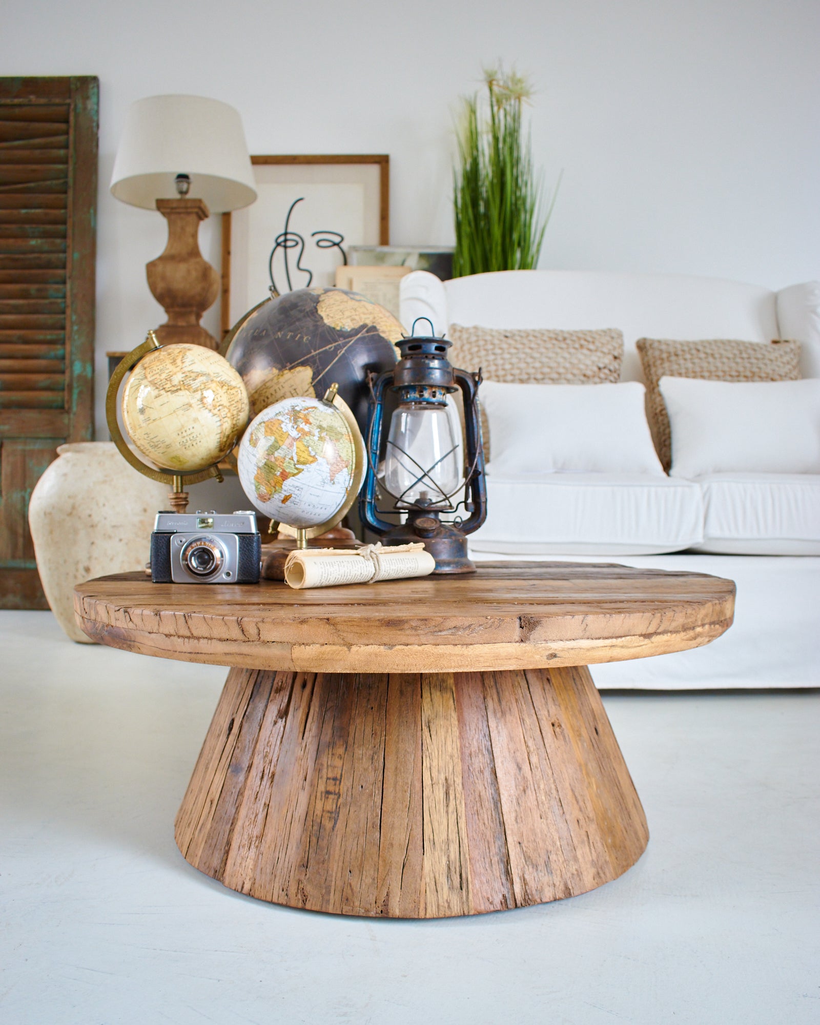Tavolino rotondo moderno in legno Raw Big 80 cm - OrchideaMilano1981