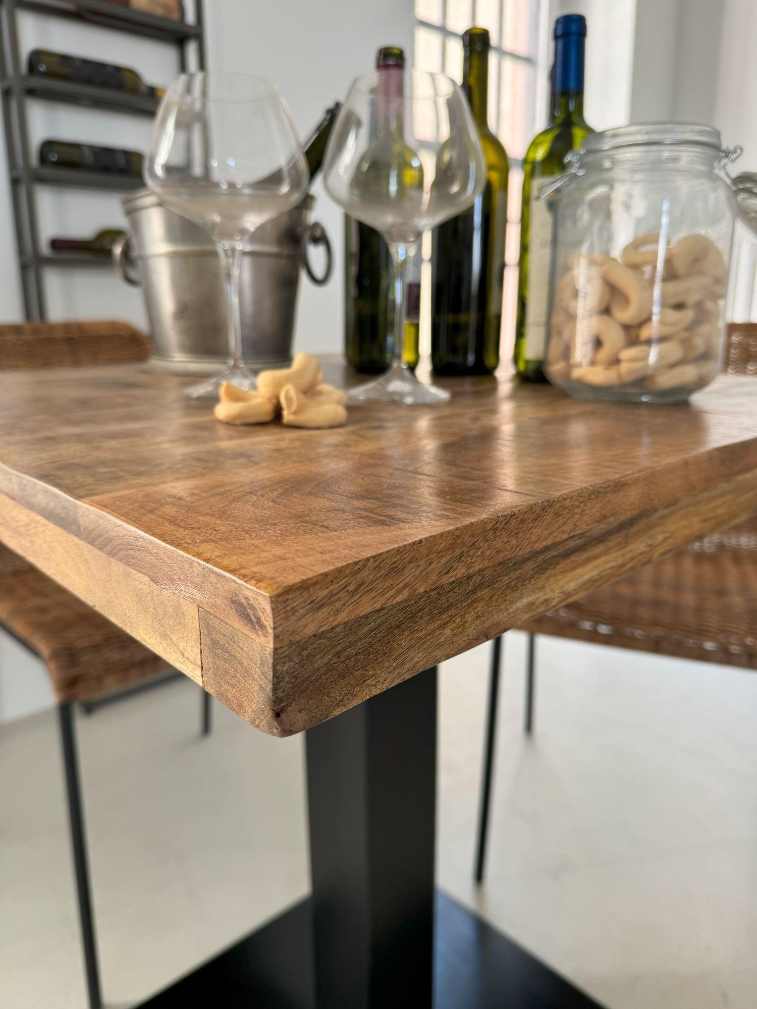 Tavolo quadrato da bistrot in legno e ferro Utility 70 cm - OrchideaMilano1981