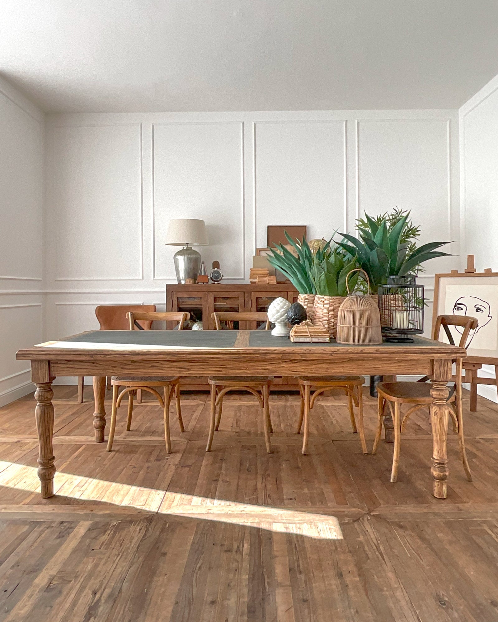 Tavolo in legno massello con top in zinco Convivium 220 cm - OrchideaMilano1981