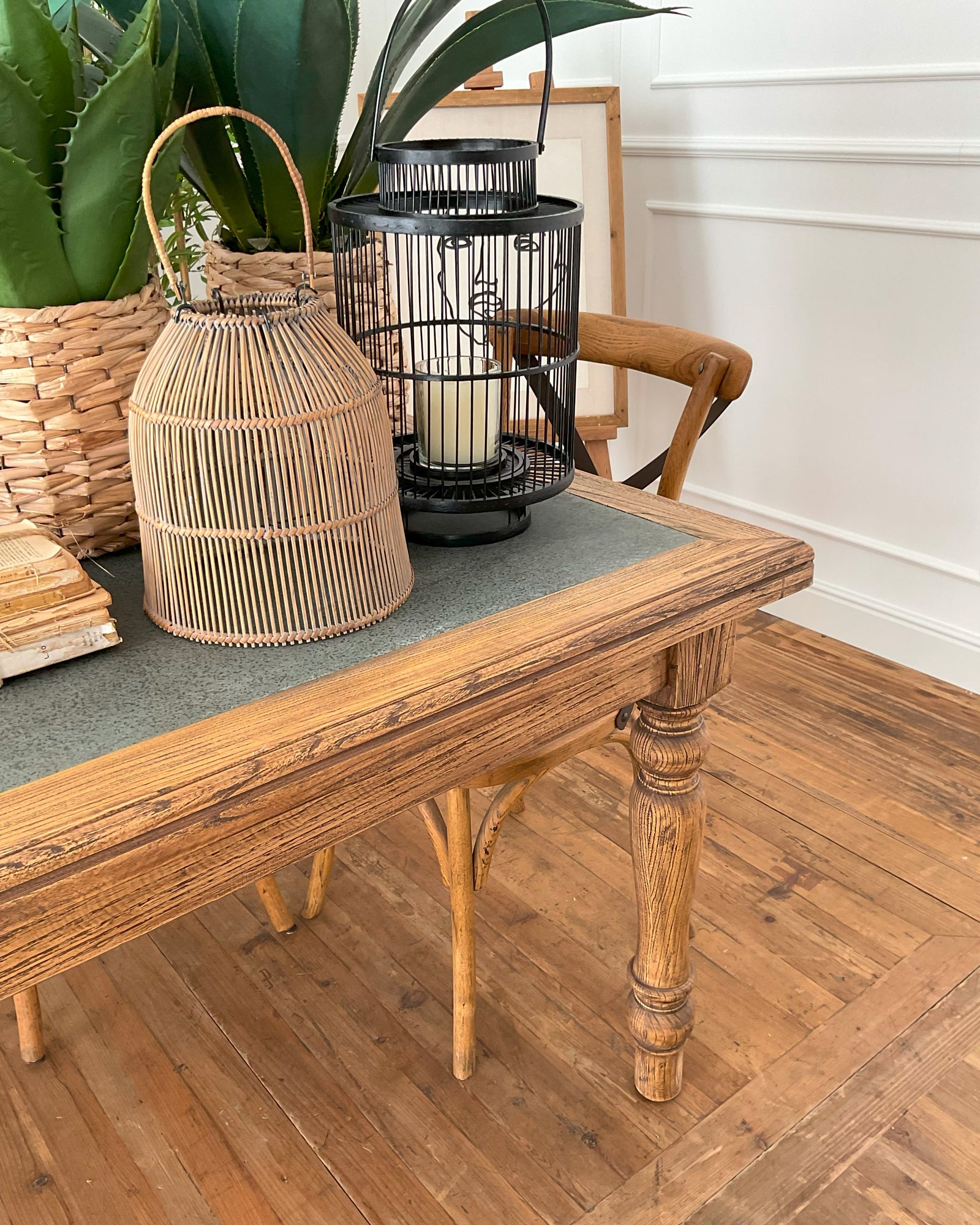 Tavolo in legno massello con top in zinco Convivium 220 cm - OrchideaMilano1981