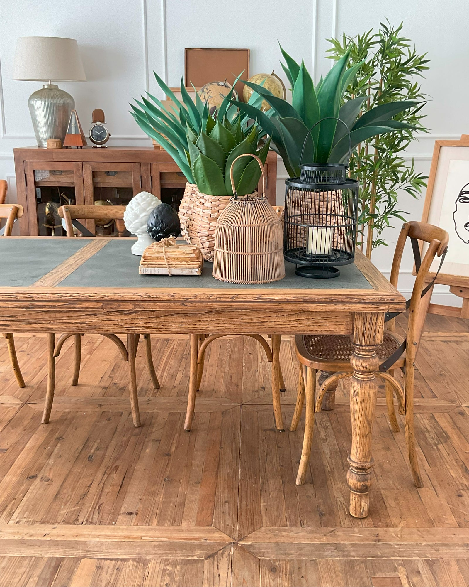 Tavolo in legno massello con top in zinco Convivium 220 cm - OrchideaMilano1981