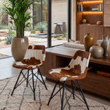 Silla industrial de pelo de caballo y hierro Denver