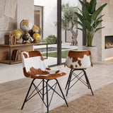 Silla industrial de pelo de caballo y hierro Denver