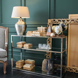 Consolle moderna in acciaio e vetro Madison Avenue 120 cm - OrchideaMilano1981