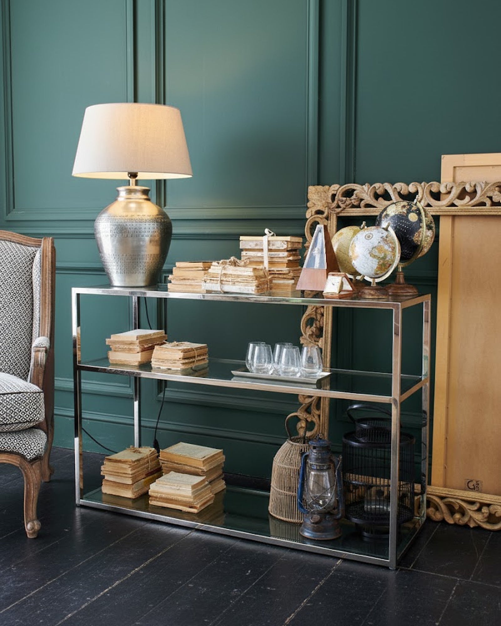 Consolle moderna in acciaio e vetro Madison Avenue 120 cm - OrchideaMilano1981