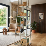 Bryant Park 60 cm Pyramiden-Bücherregal aus Stahl und Glas