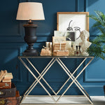 Consolle moderna in acciaio e vetro Vanderbilt Avenue 120 cm - OrchideaMilano1981