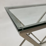 Consolle moderna in acciaio e vetro Vanderbilt Avenue 120 cm - OrchideaMilano1981