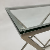 Consolle moderna in acciaio e vetro Vanderbilt Avenue 120 cm - OrchideaMilano1981