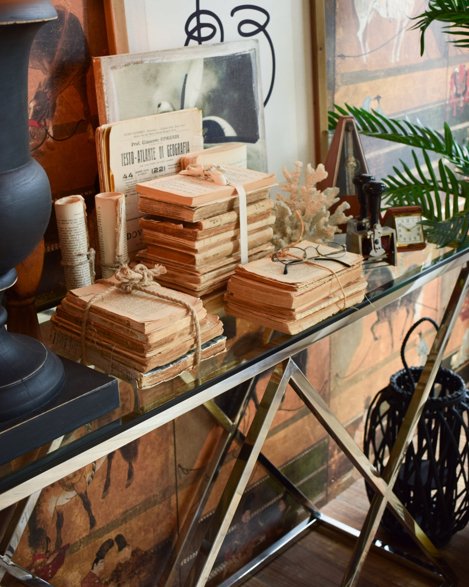 Consolle moderna in acciaio e vetro Vanderbilt Avenue 120 cm - OrchideaMilano1981