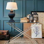 Consolle moderna in acciaio e vetro Park Avenue 120 cm - OrchideaMilano1981