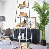 Bryant Park 60cm Steel and Glass Pyramid Bookcase