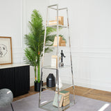 Bryant Park 60cm Steel and Glass Pyramid Bookcase