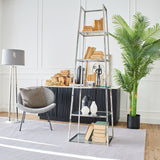 Bryant Park 60cm Steel and Glass Pyramid Bookcase