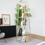 Bryant Park 60cm Steel and Glass Pyramid Bookcase