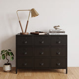 Cassettiera industriale in ferro Antique Black 105 cm - OrchideaMilano1981