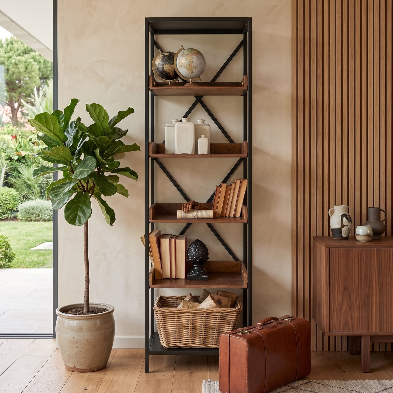Libreria in ferro e legno Industrial Small 55 cm - OrchideaMilano1981