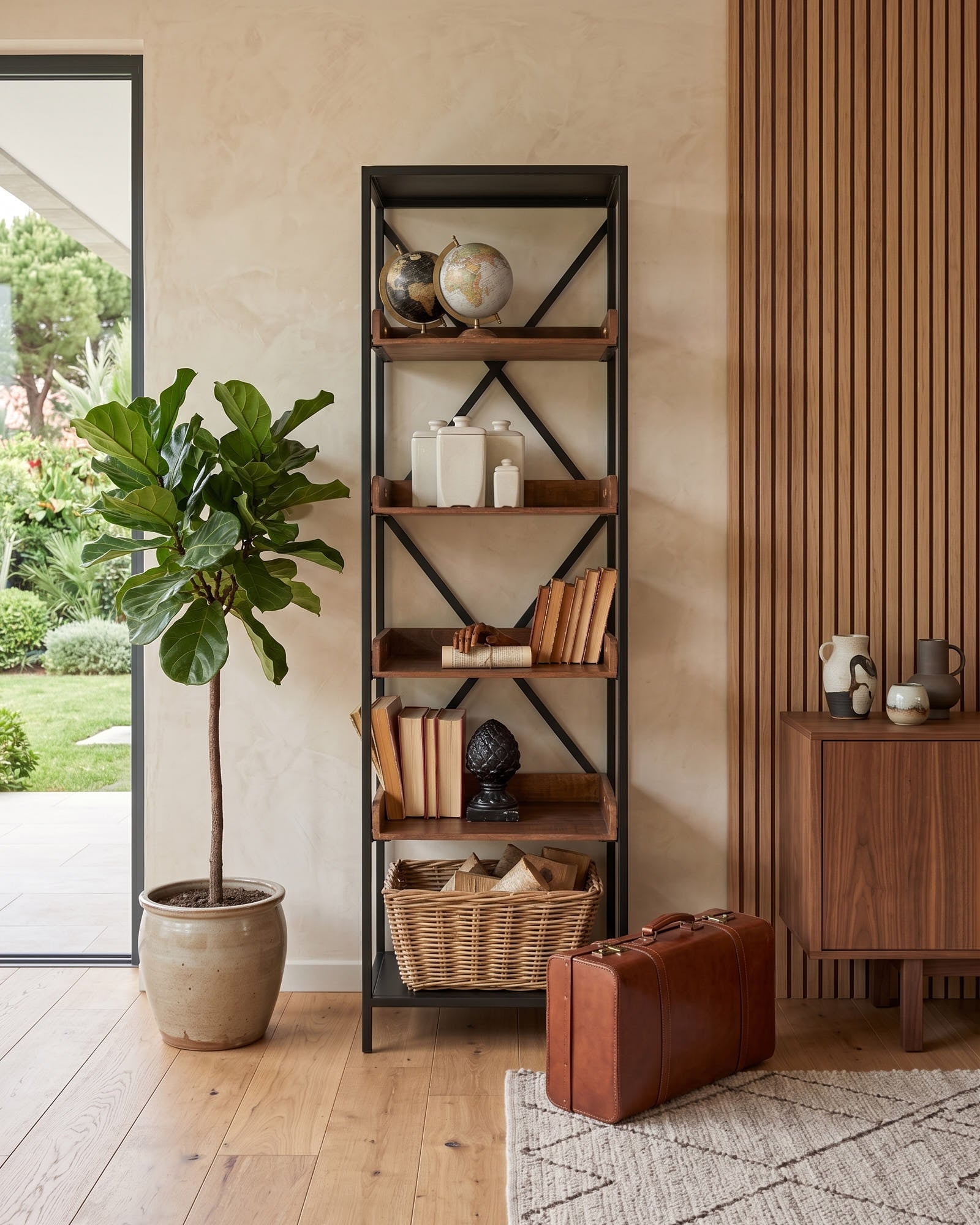 Libreria in ferro e legno Industrial Small 55 cm - OrchideaMilano1981