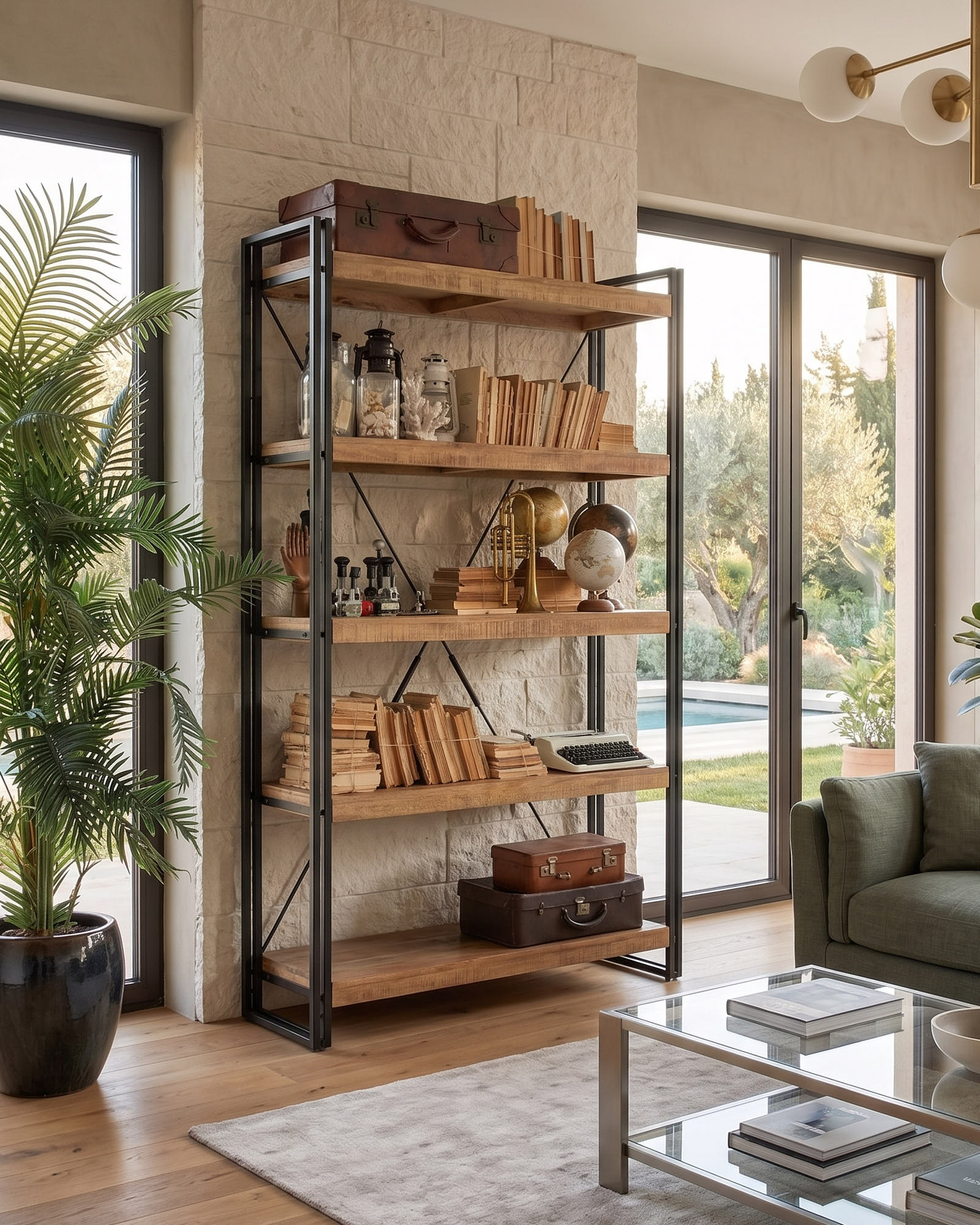 Libreria in ferro e legno Utility 120 cm - OrchideaMilano1981