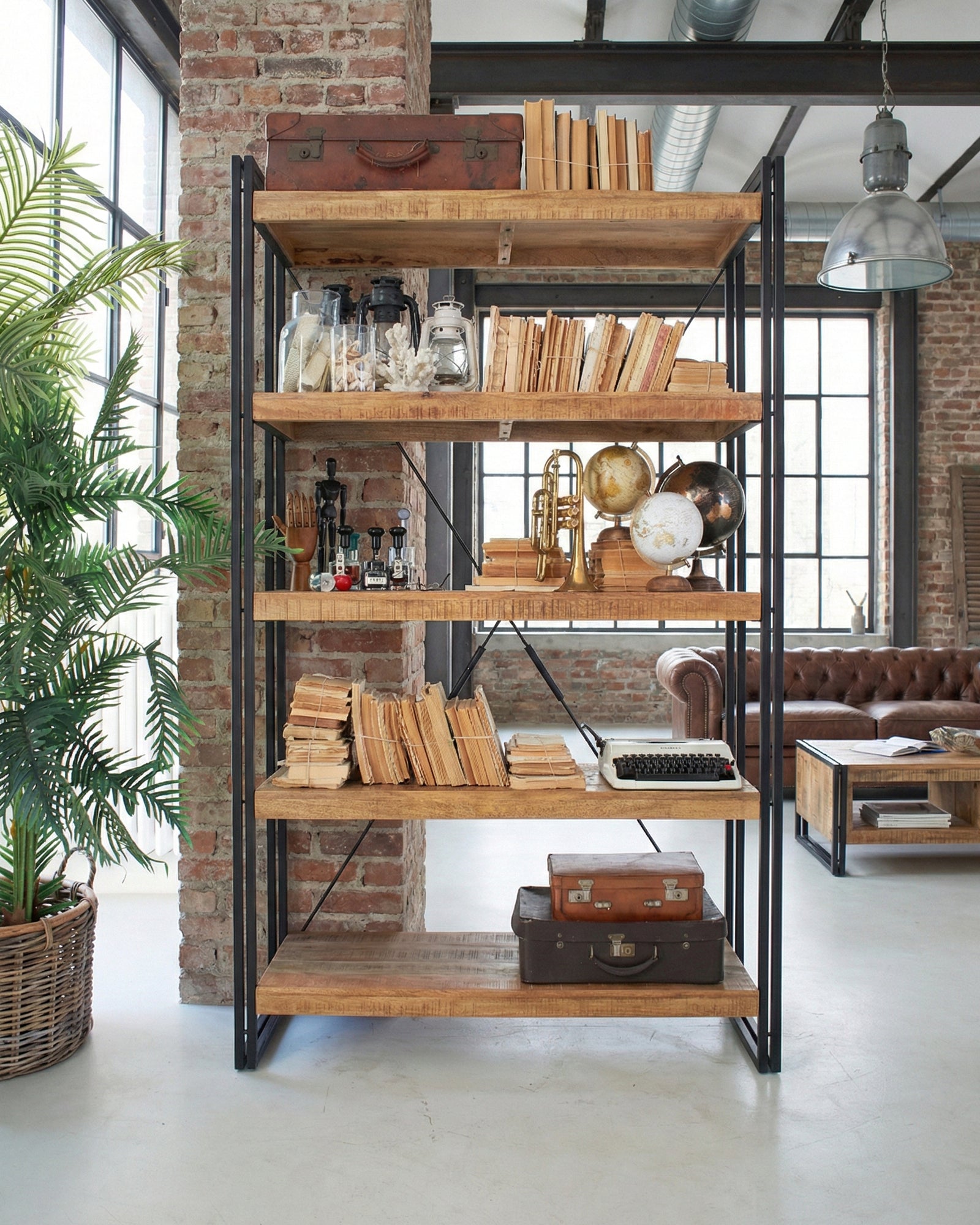 Libreria in ferro e legno Utility 120 cm - OrchideaMilano1981