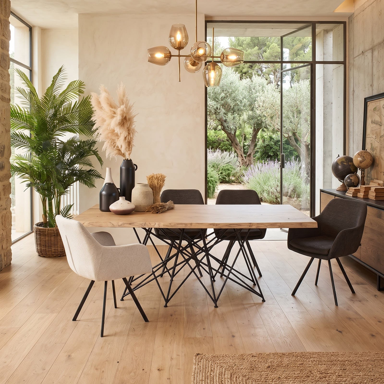 Tavolo in legno massello di rovere e ferro Oakwood 200 cm - OrchideaMilano1981
