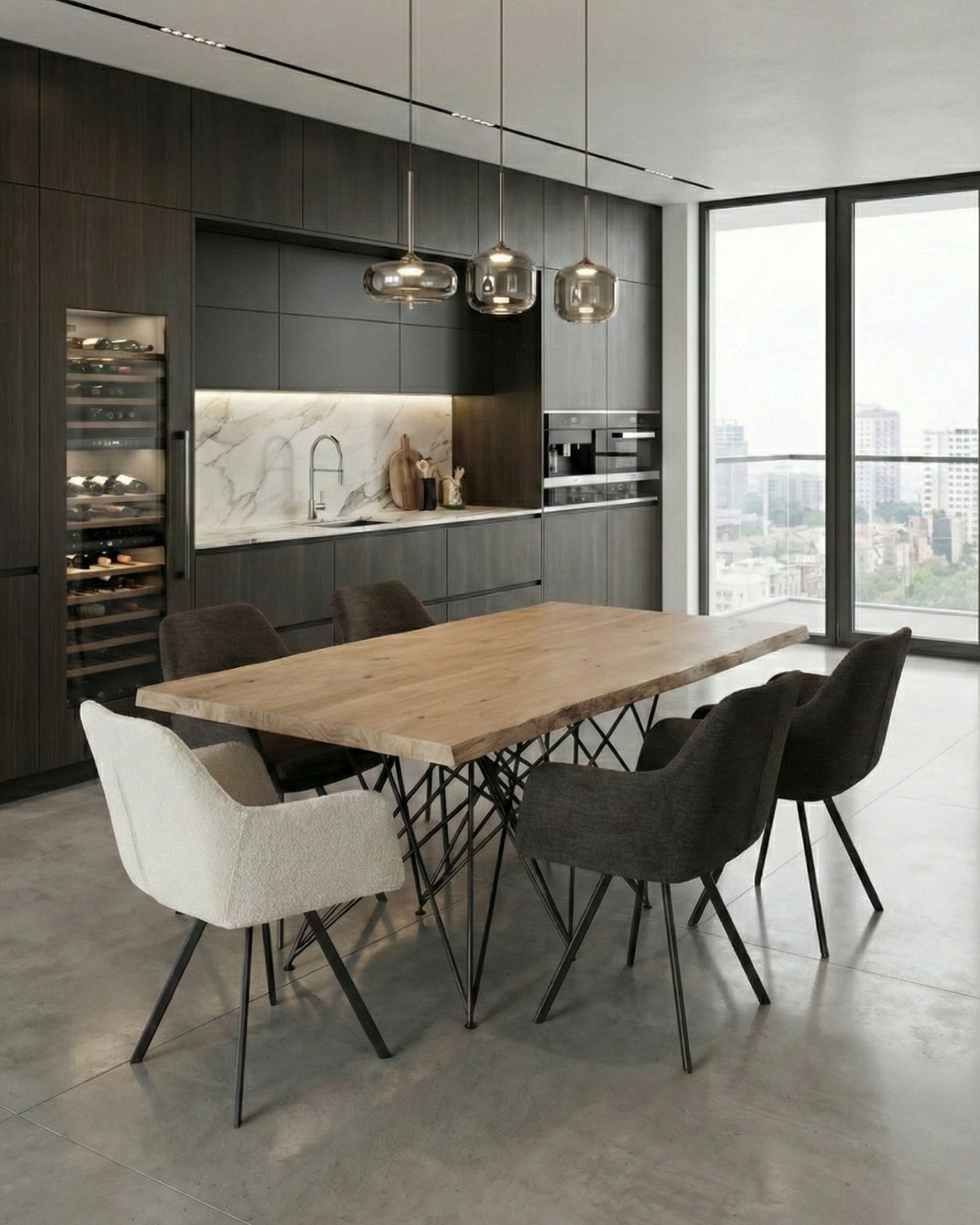 Tavolo in legno massello di rovere e ferro Oakwood 200 cm - OrchideaMilano1981