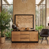 Credenza in legno massello di rovere Oakwood 170 cm