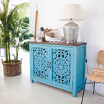 Credenza in legno di mango massello intagliato Madras 110 cm - OrchideaMilano1981