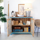 Credenza in legno di mango massello intagliato Madras 110 cm - OrchideaMilano1981