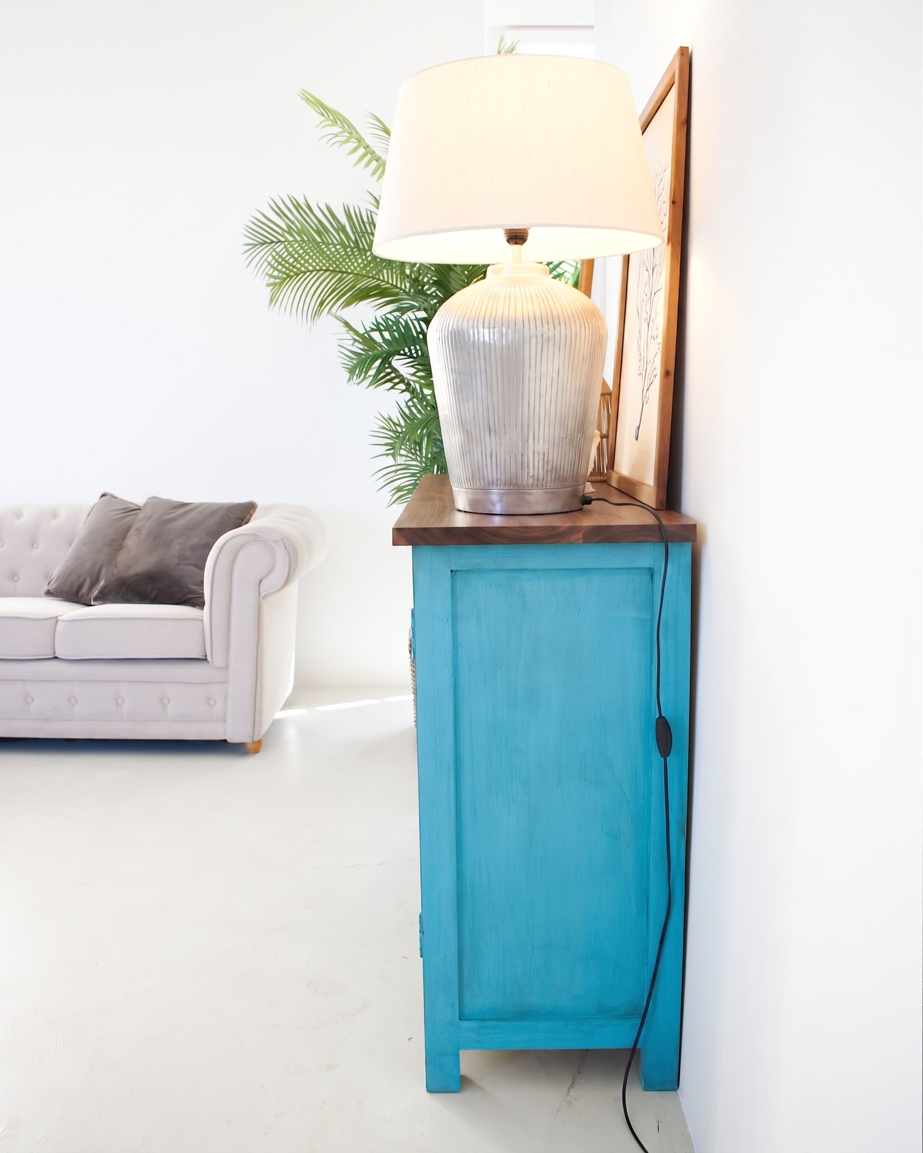 Credenza in legno di mango massello intagliato Madras 110 cm - OrchideaMilano1981