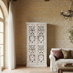 Armadio in legno di mango massello intagliato Jodhpur 95 cm - OrchideaMilano1981
