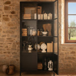 Vetrina industriale in ferro e vetro Antique Black 90 cm - OrchideaMilano1981