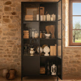 Vetrina industriale in ferro e vetro Antique Black 90 cm - OrchideaMilano1981