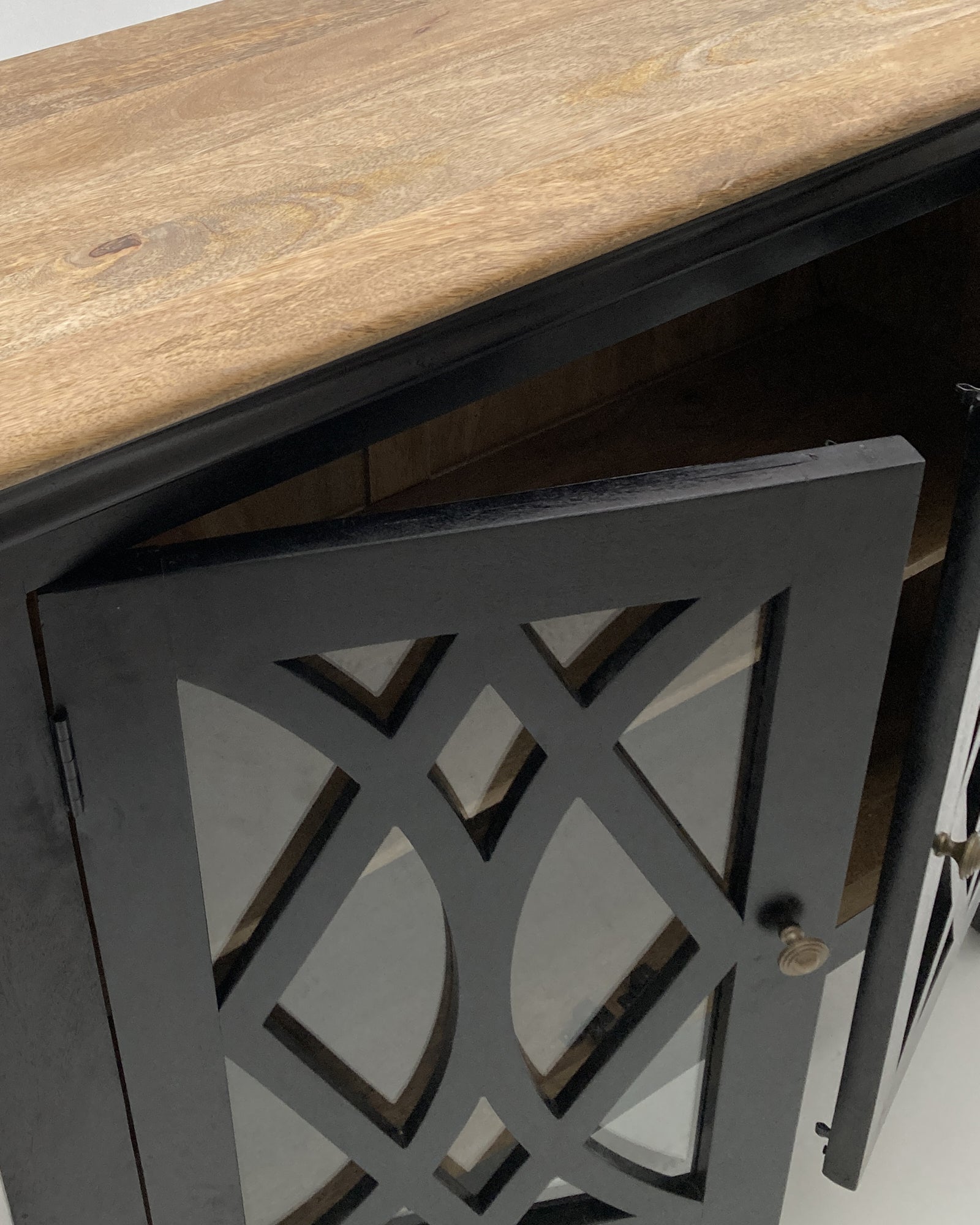 Credenza in legno e vetro Classic Black 112 cm - OrchideaMilano1981