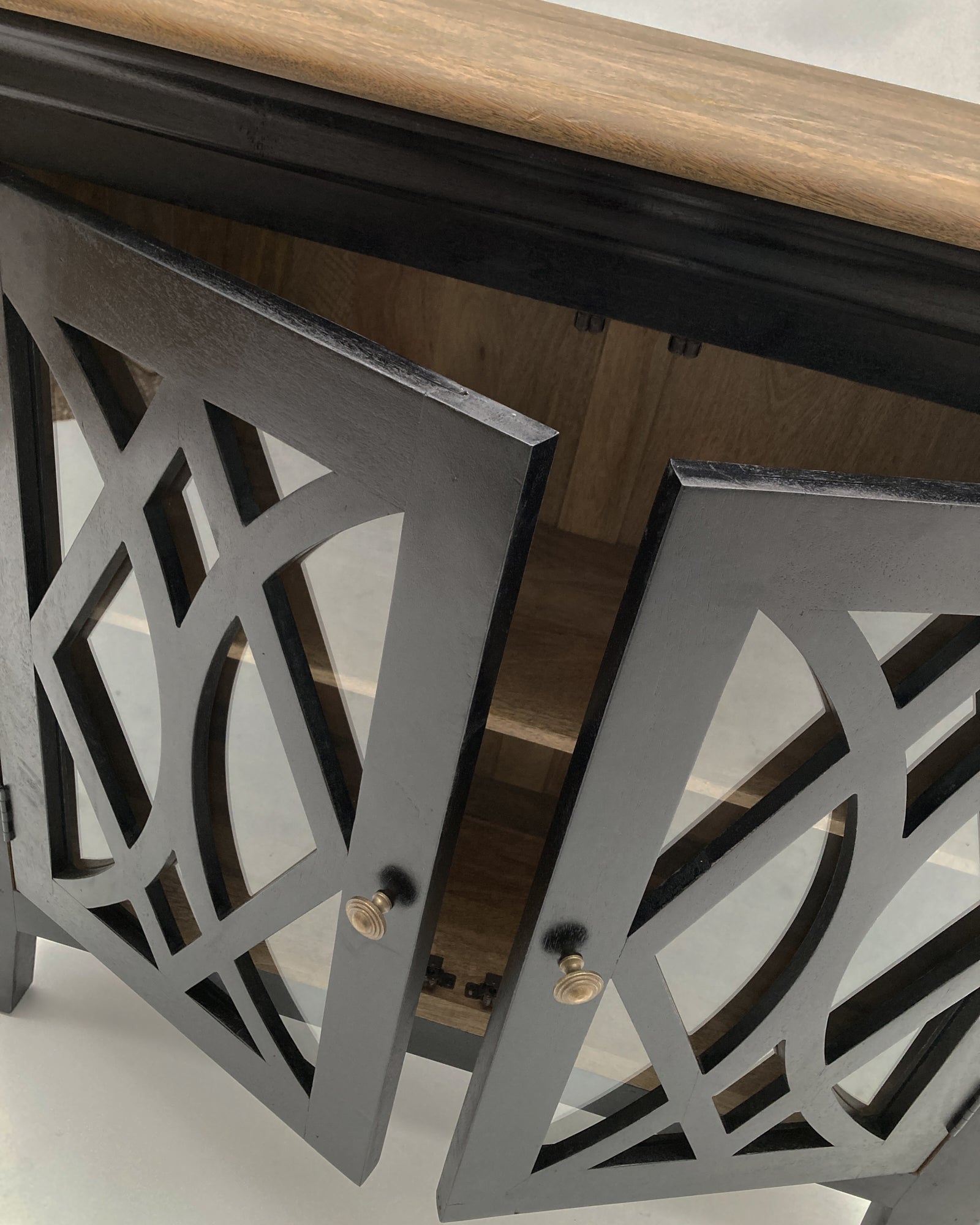 Credenza in legno e vetro Classic Black 112 cm - OrchideaMilano1981