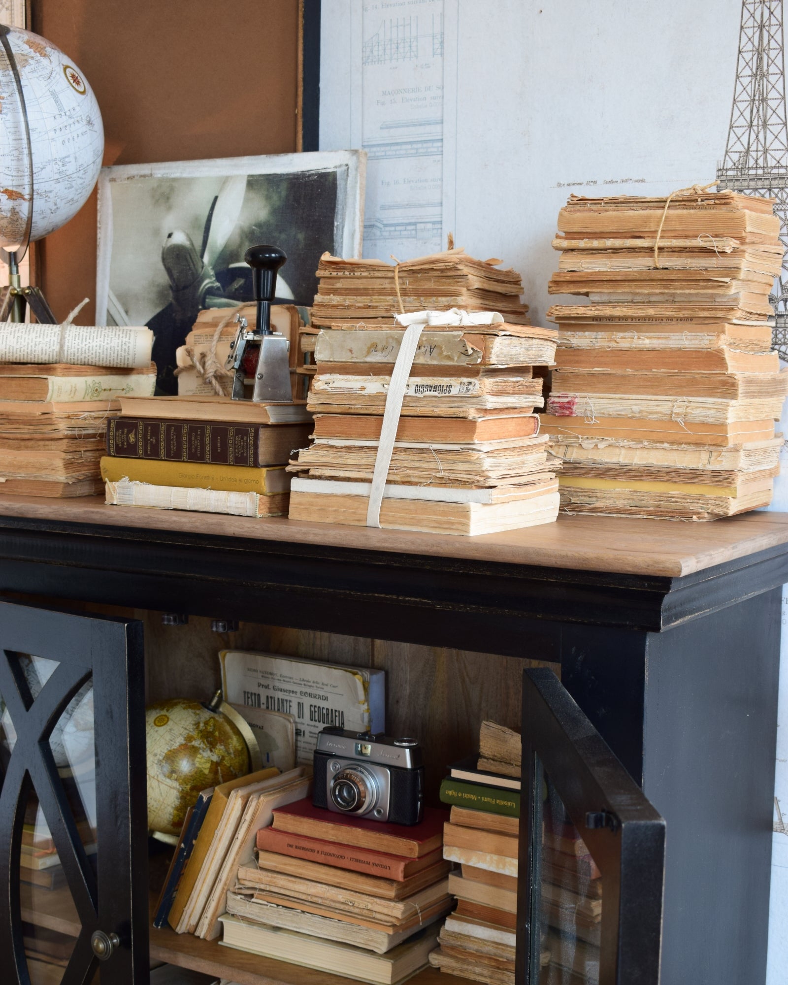 Credenza in legno e vetro Classic Black 112 cm - OrchideaMilano1981
