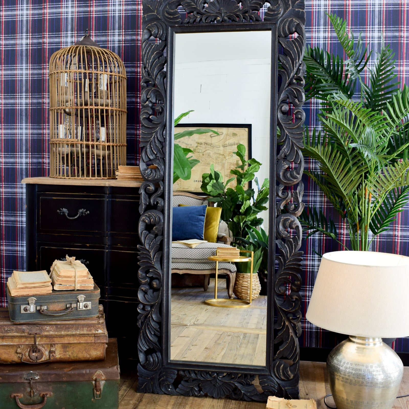 Specchiera a figura intera in legno Berlino 70x170 cm - OrchideaMilano1981