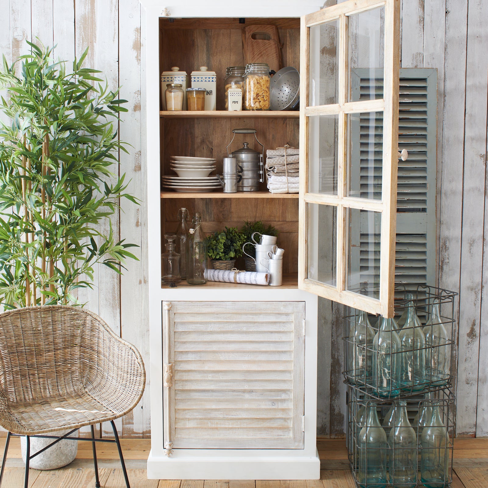 Vetrina in legno massello Barbuda 75 cm - OrchideaMilano1981