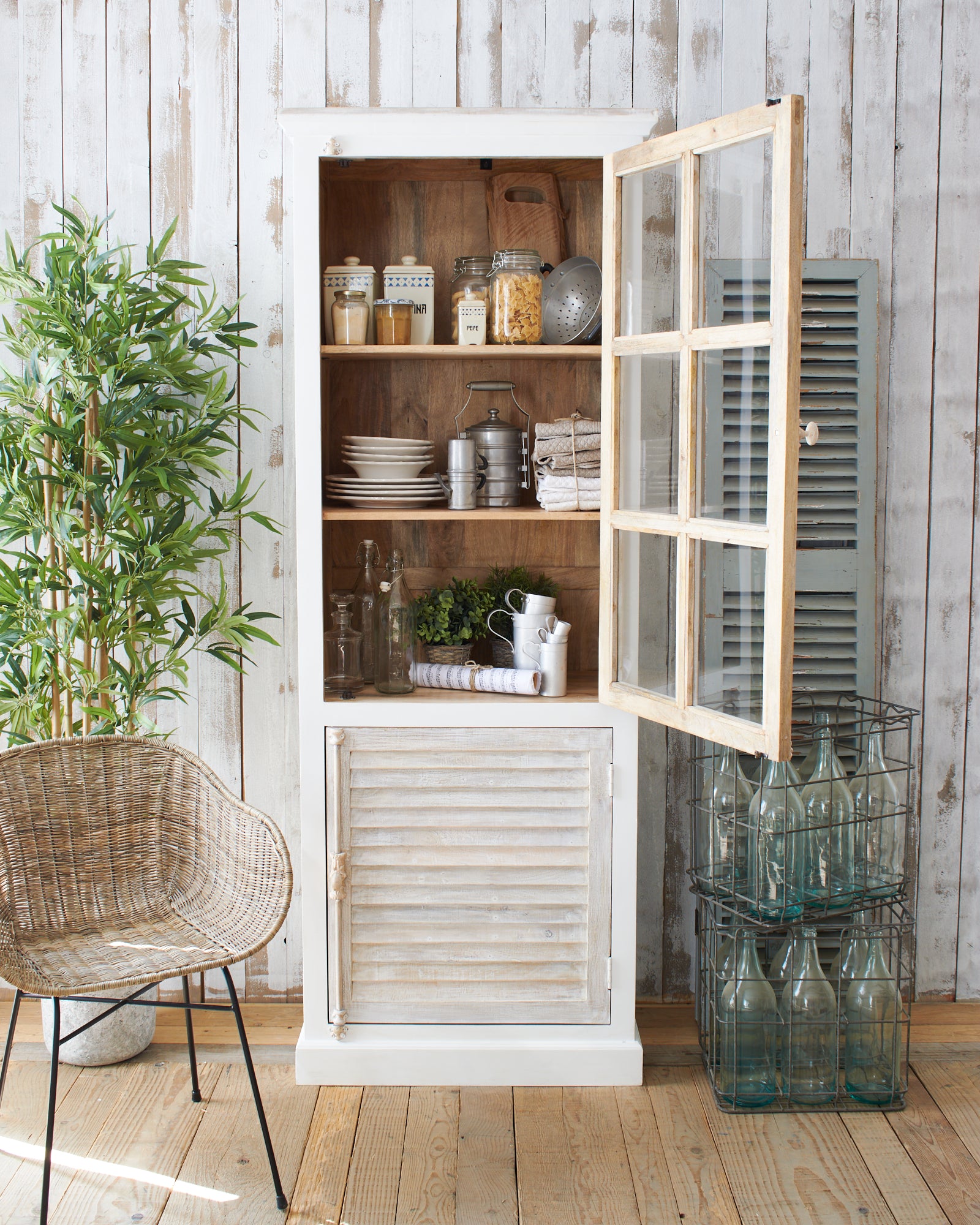 Vetrina in legno massello Barbuda 75 cm - OrchideaMilano1981