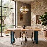 Tavolo in legno e ferro Alaska Blue 180 cm